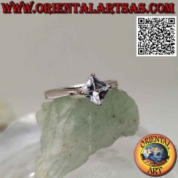 Solitaire silver ring with...