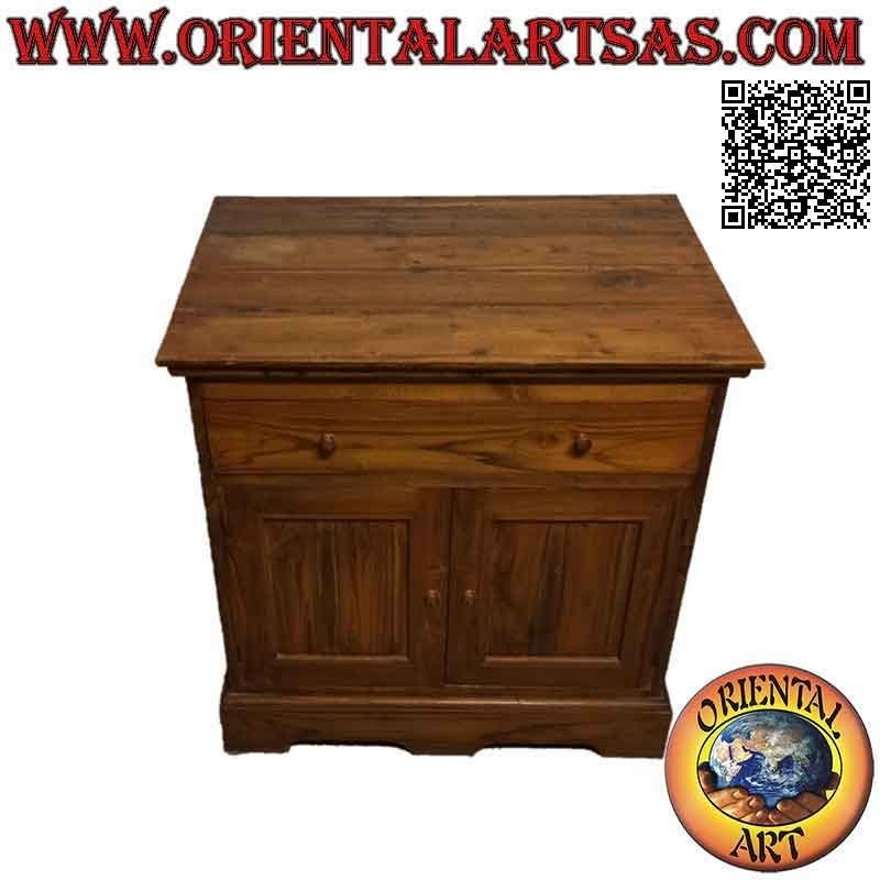 Buffet lineal con 2 puertas y 1 cajonera en madera de teca 77x53, 79h