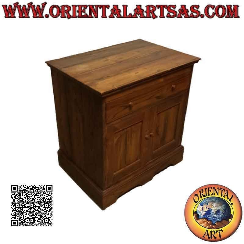 Lineares Buffet mit 2 Türen und 1 Kommode aus Teakholz 77x53, 79h