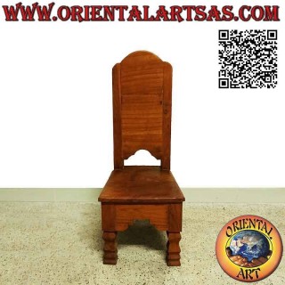 Silla de bebé con respaldo alto liso en madera de teca