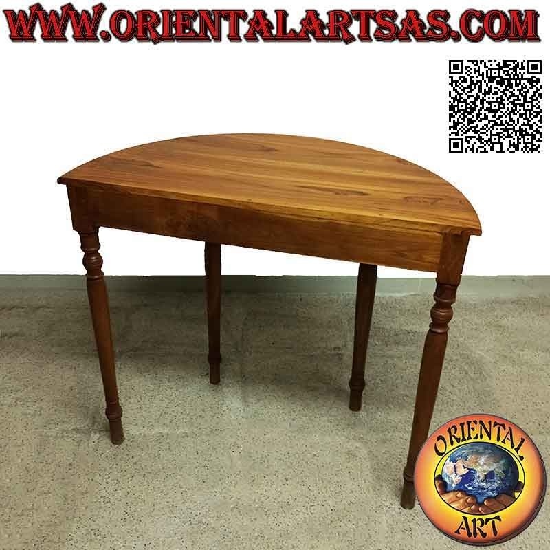 Halbmond Konsolentisch Teak Massivholz 80x90x45 cm | Oriental Art
