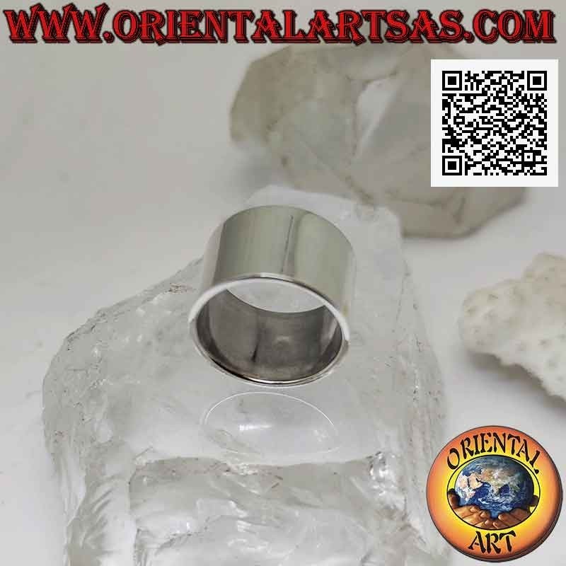 Anello in argento a fascia liscia piatta (14 mm.)