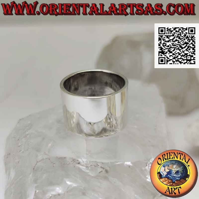 Bague en argent avec bande lisse plate (14 mm.)