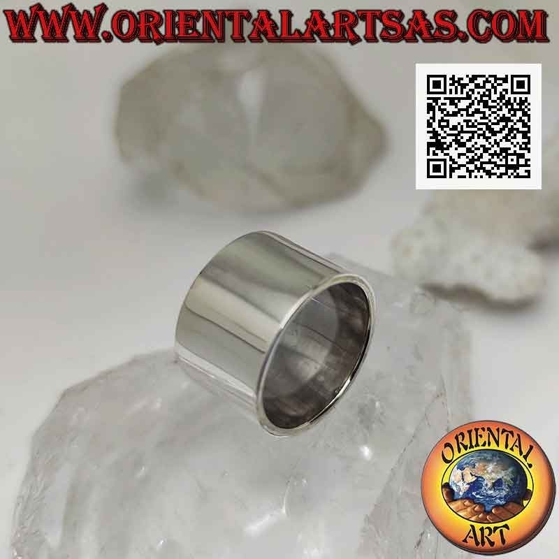Silberring mit flachem glatten Band (14 mm.)