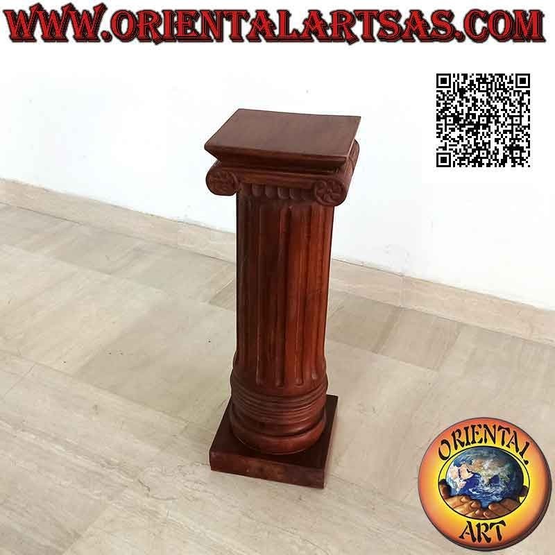 Colonne Piédestal Bois Teck Chapiteau Impérial 60 cm