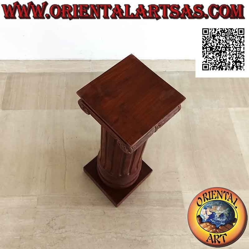 Colonne Piédestal Bois Teck Chapiteau Impérial 60 cm