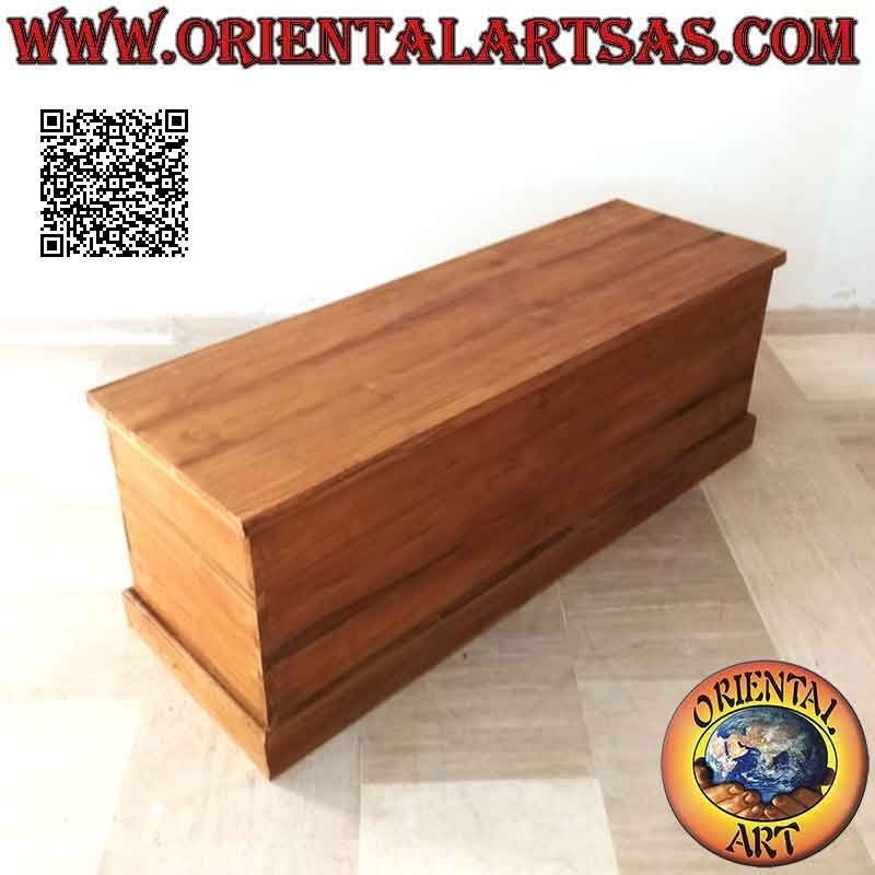 Arcón lineal rectangular largo clásico en madera de teca (color natural)