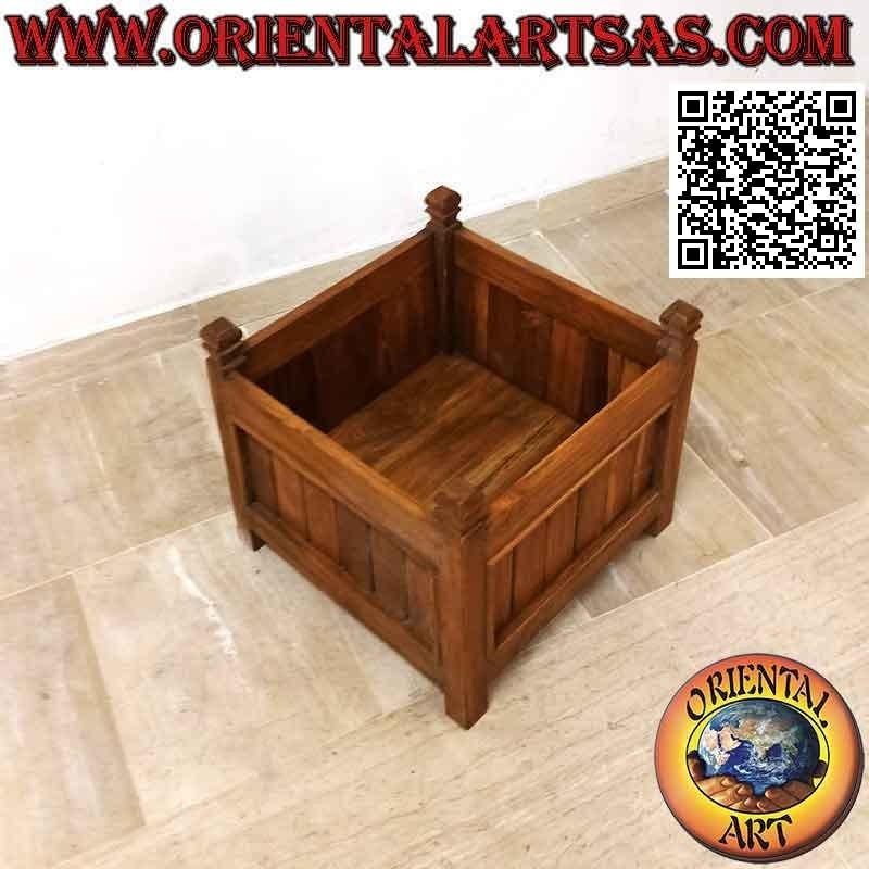Cache-pot / jardinière surélevée en bois de teck