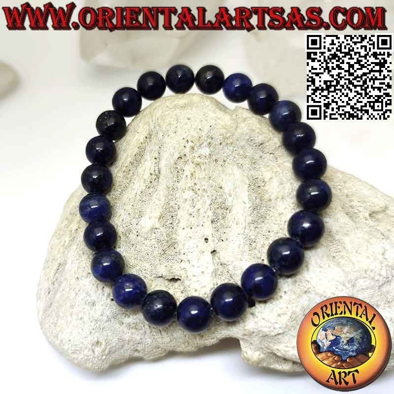 Pulsera Lapislázuli Natural 8mm Elástica