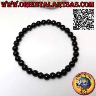 Bracciale Tormalina Nera Naturale 6mm Elastico | Protezione