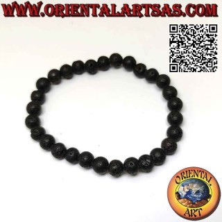 Lavastein Armband 7mm – Elastisch & Natürliche Perlen