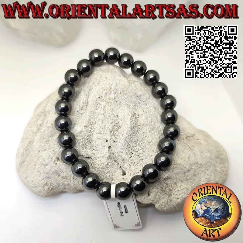 Natural Hematite Bead Bracelets - 4mm, 6mm, 8mm Stretch