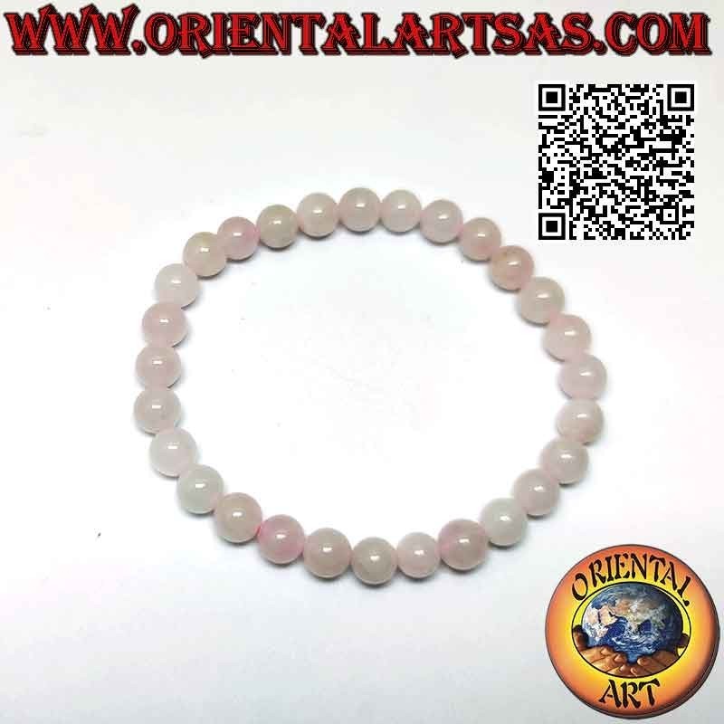 Pulsera Cuarzo Rosa Natural 6mm Elástica | Amor y Calma