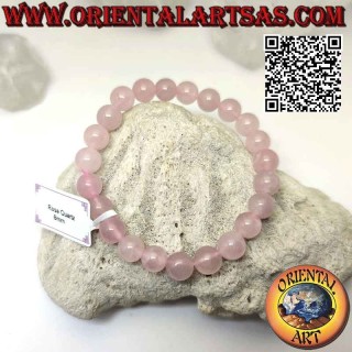 Natural Rose Quartz Elastic Bracelet | 8mm Beads