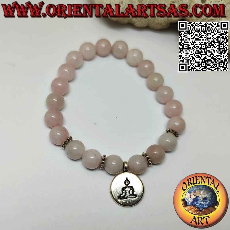 Pulsera Cuarzo Rosa Natural 8mm Buda. Amor y Bienestar