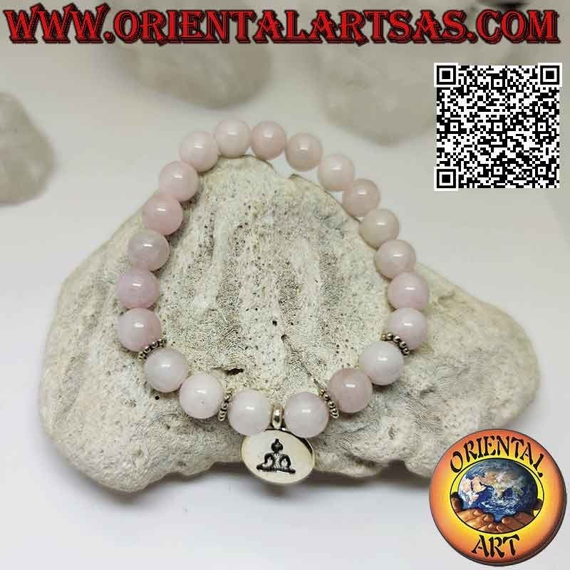 Pulsera Cuarzo Rosa Natural 8mm Buda. Amor y Bienestar