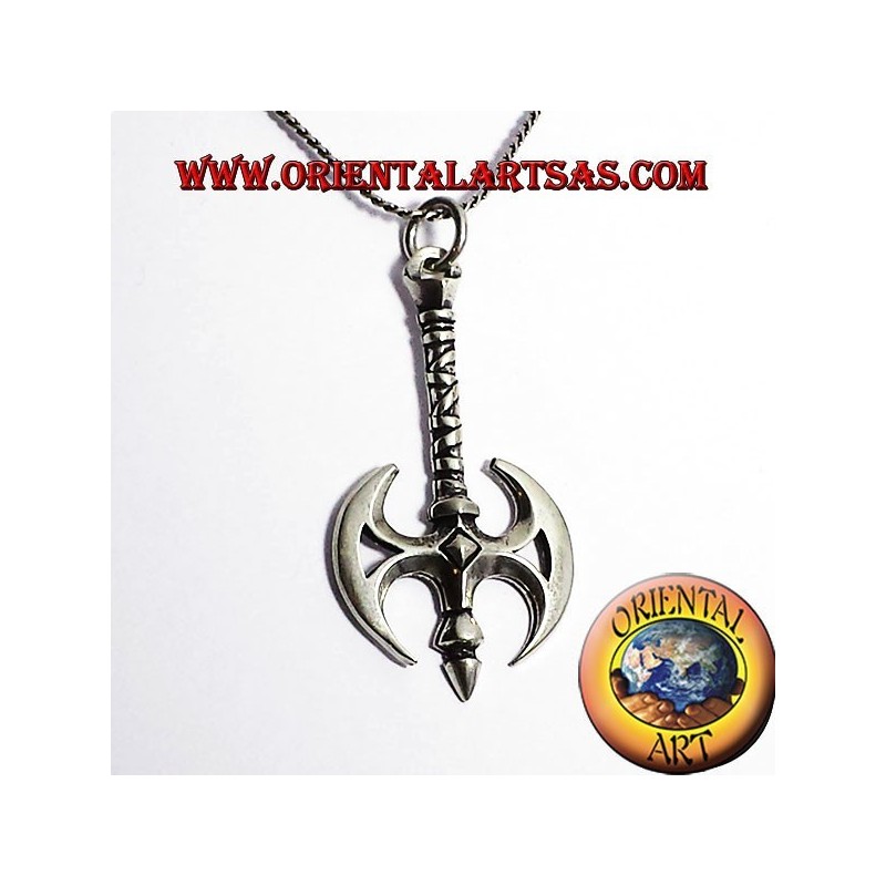 Axe ax pendant with Celtic Dragon Silver
