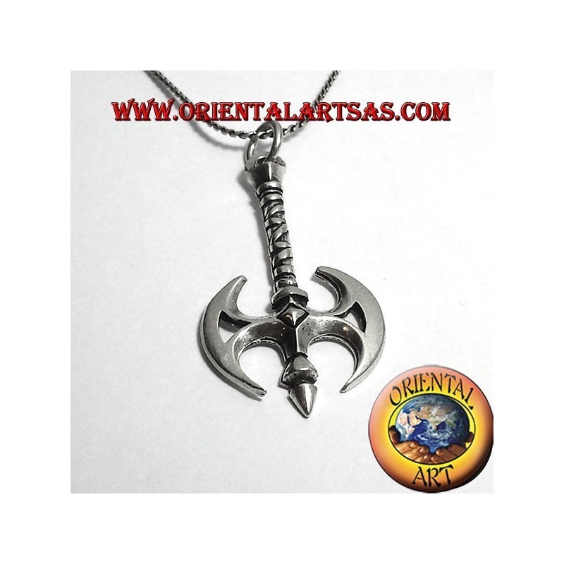 Colgante hacha hacha de plata con céltica del dragón