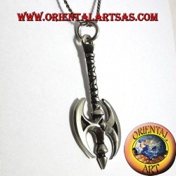 Ciondolo Ascia Bipenne con drago celtico In Argento