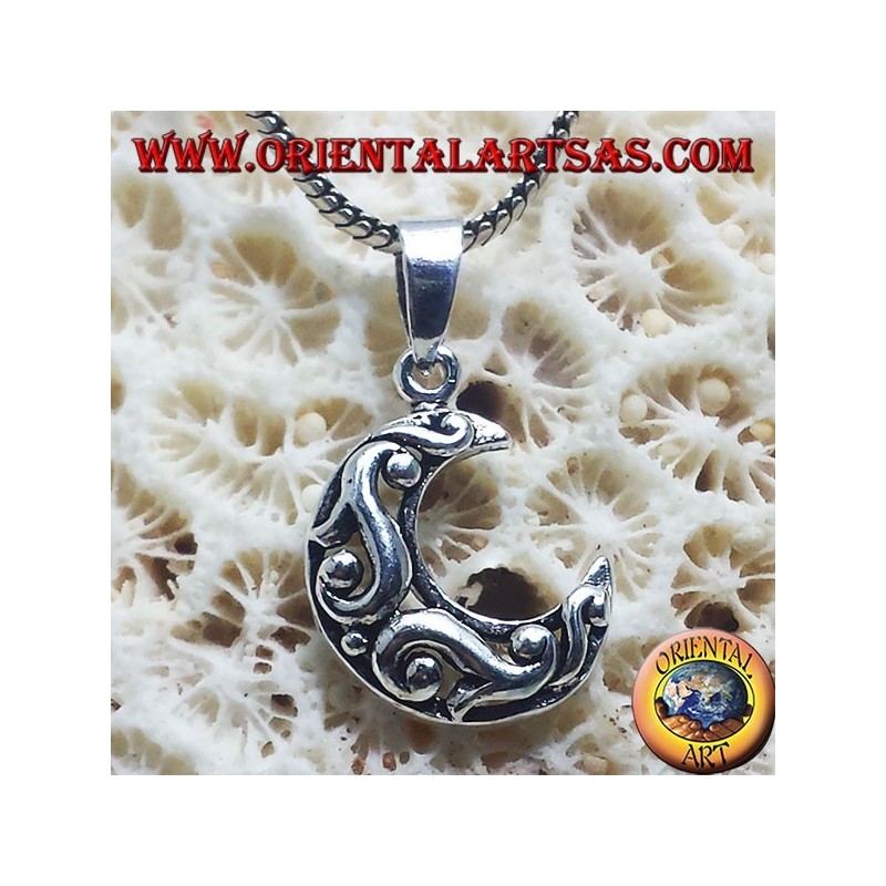 colgante de plata, célticas de la luna