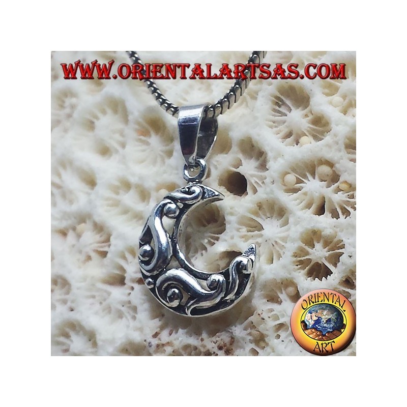 pendentif en argent, Celtic Lune