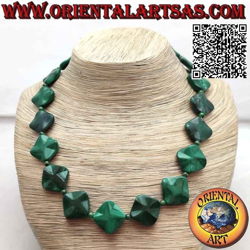 Collier Malachite Naturelle Losanges Facettés | Oriental Art