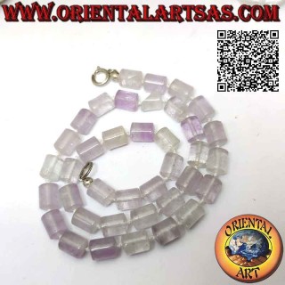 Handgeknüpfte Amethyst Halskette Natur & Silber | Oriental Art
