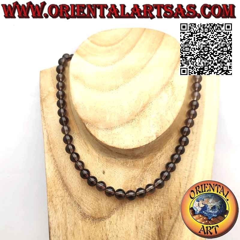 Rauchquarz Choker 9mm – Naturstein Halskette Silber | Oriental Art