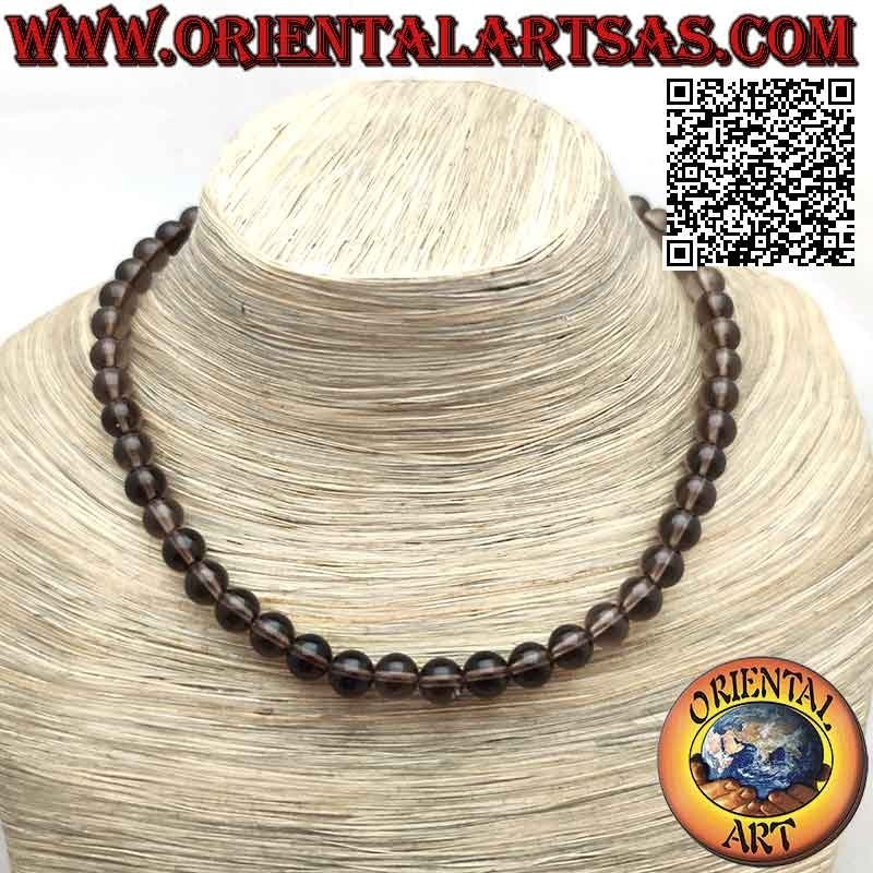 Rauchquarz Choker 9mm – Naturstein Halskette Silber | Oriental Art