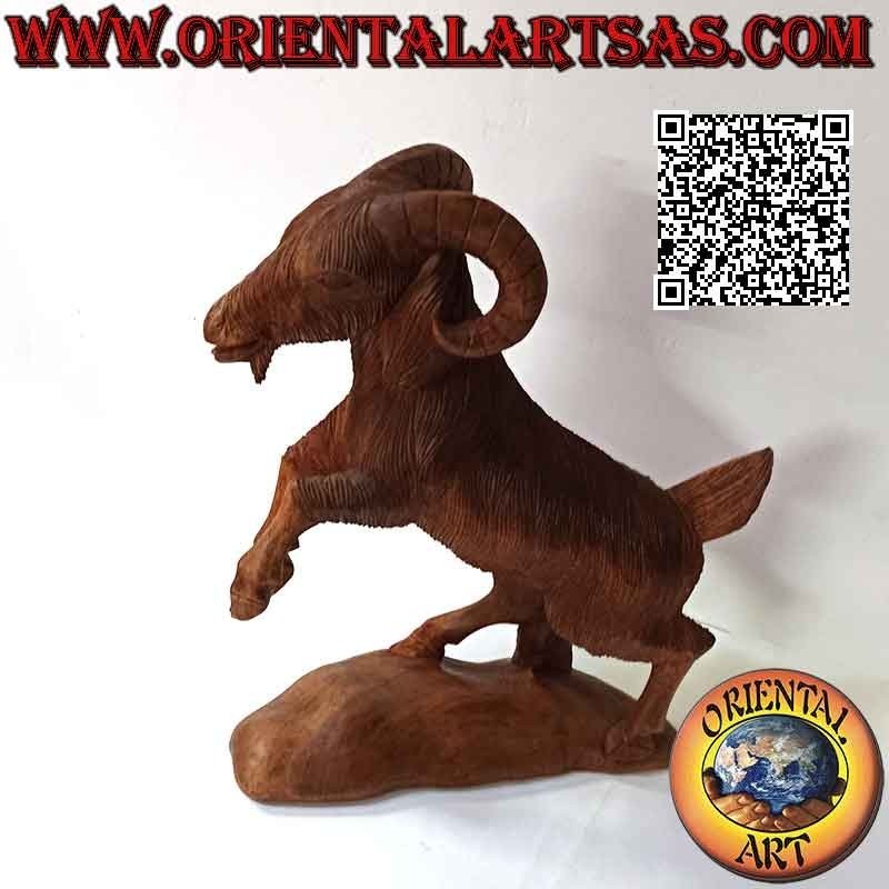 Ram or RAM rampant sculpture in 45 cm suar wood (hand carved from a single block)