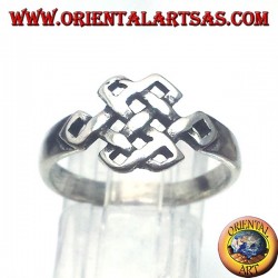 Bague en argent, tibétain infini Srivatsa