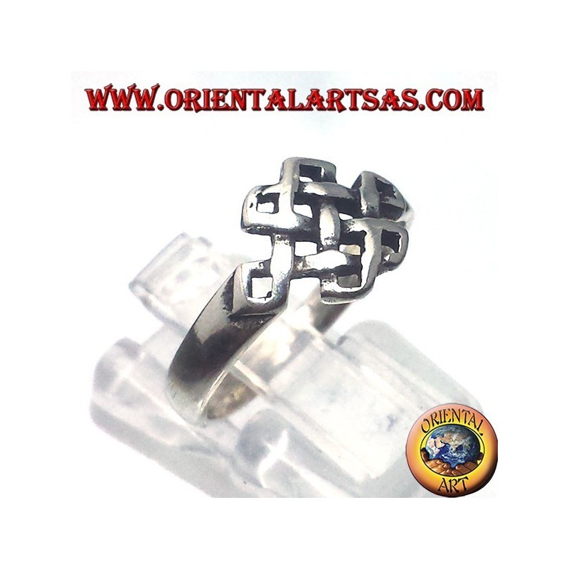 Anello in argento  Srivatsa  infinito tibetano