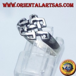 Bague en argent, tibétain infini Srivatsa