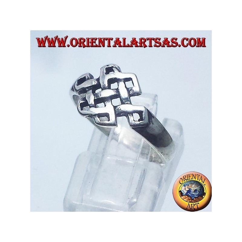 anillo de plata, tibetano infinita Shrivatsa
