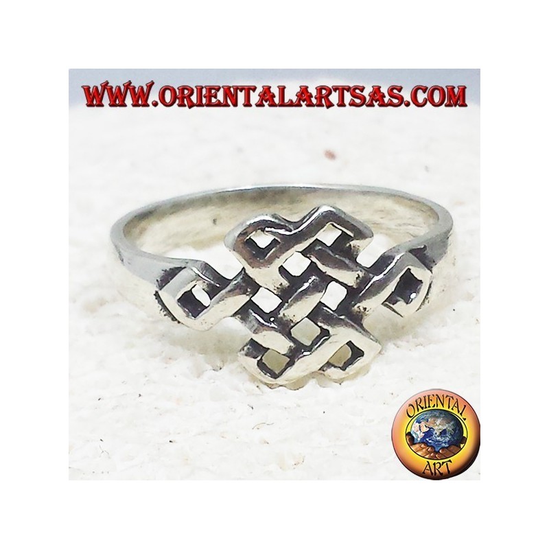 Bague en argent, tibétain infini Srivatsa