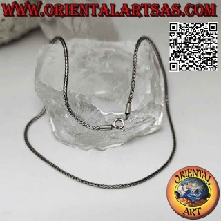 Collier chaîne serpent indonésien en argent 925‰ avec fermoir lisse 42 cm x 2 mm