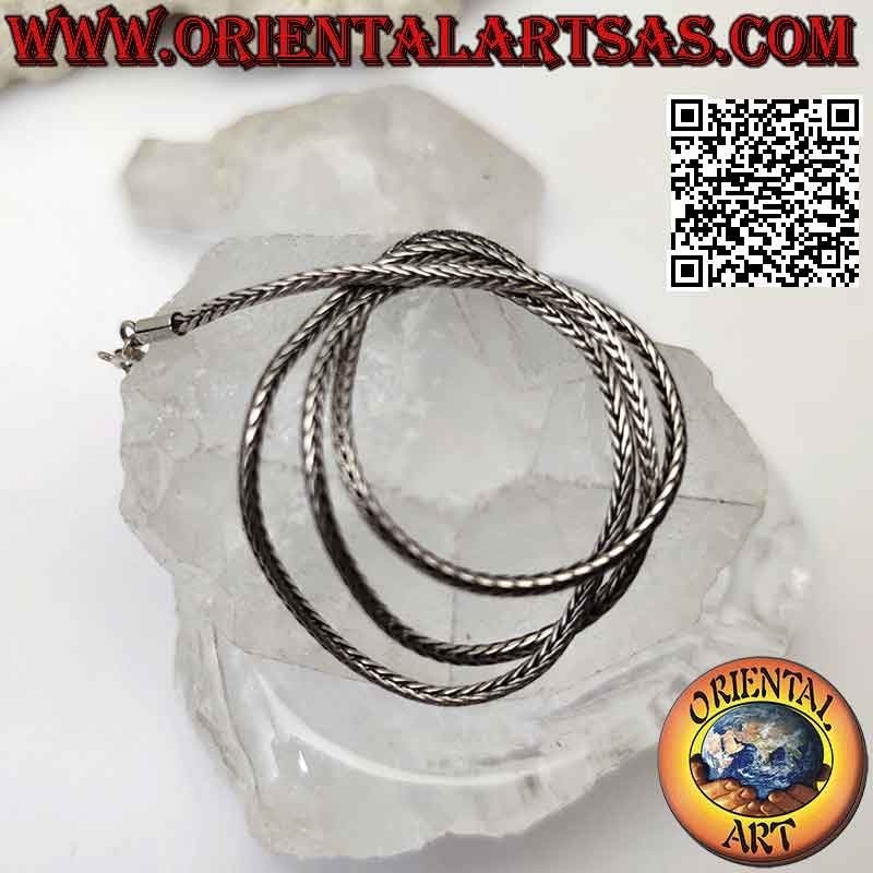 Collana in argento 925 ‰ a maglia snake indonesiano e chiusura liscia da 42 cm x 2 mm