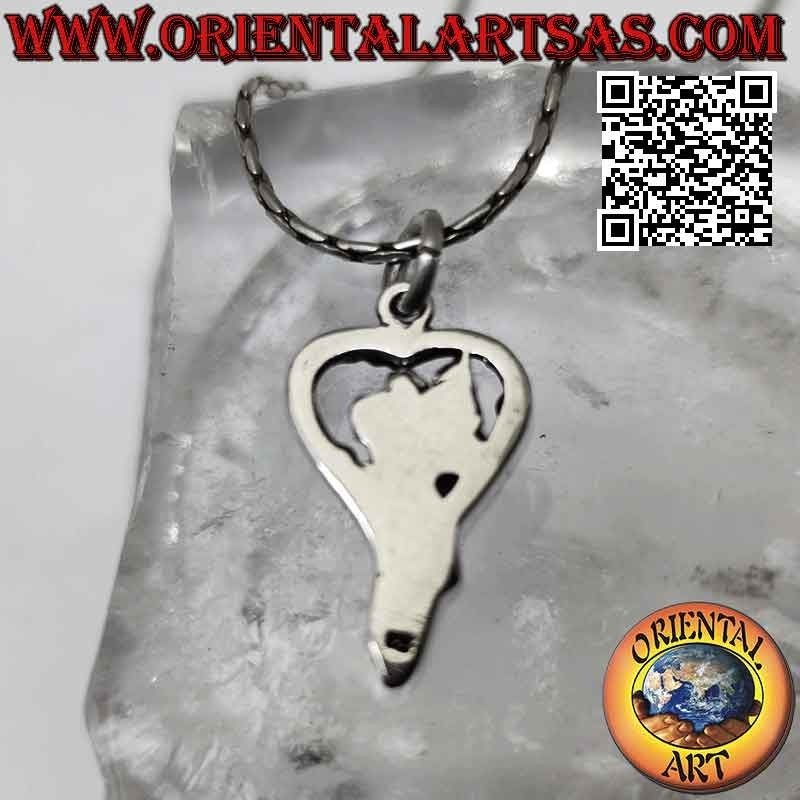 Colgante de plata, hada en el corazón.