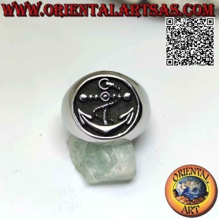 Anillo de acero quirúrgico (316L), liso con anclaje en bajorrelieve en el círculo Ø 20 mm