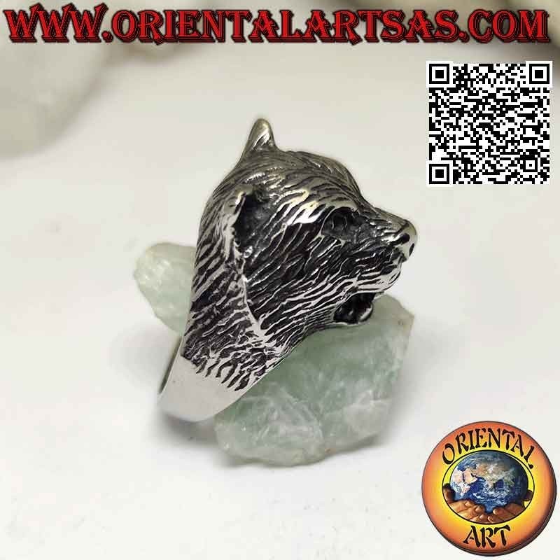 Anillo fabricado en acero quirúrgico (316L), con forma de cabeza de pantera