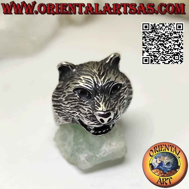 Ring aus Chirurgenstahl (316L) in Form eines Pantherkopfes