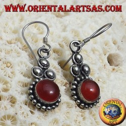 Boucles d'oreilles en argent avec tour cornaline Bali
