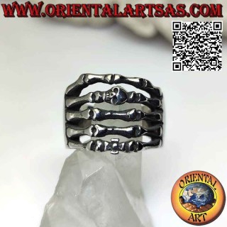 Surgical steel (316L) ring, intertwined skeleton hands