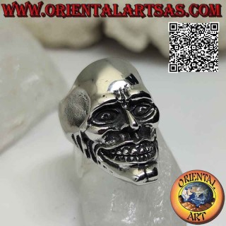 Anillo de acero quirúrgico (316L), calavera joker en sonrisa sádica