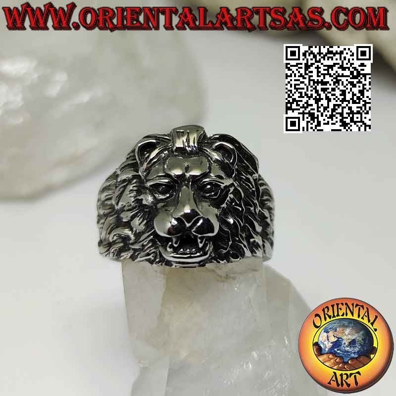 Ring aus Chirurgenstahl (316L) in Form eines Löwenkopfes