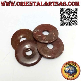 Ciondolo a disco/ciambella in diaspro mokaite da 40 mm. Ø (cordoncino incluso)