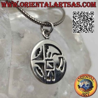 Colgante de plata, medalla con apocalipsis maya grabado
