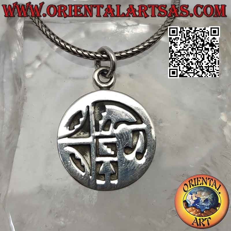 Colgante de plata, medalla con apocalipsis maya grabado