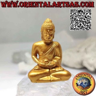 Buddha sculpture "Dhyana Mudra - symbol of meditation and wisdom" in resin (gilded) 5 cm