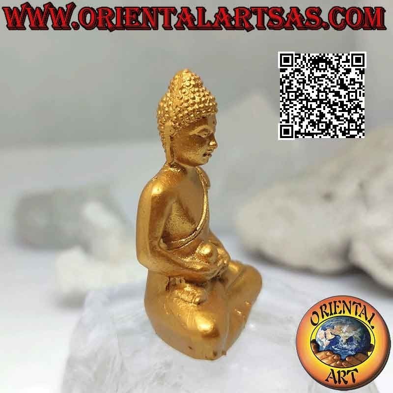 Escultura de Buda "Dhyana Mudra - símbolo de meditación y sabiduría" en resina (dorada) 5 cm